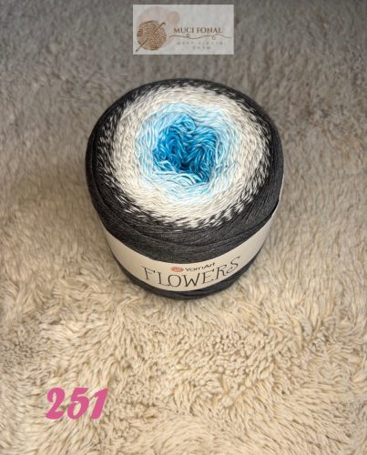 Flowers 251 türkiz/szürke